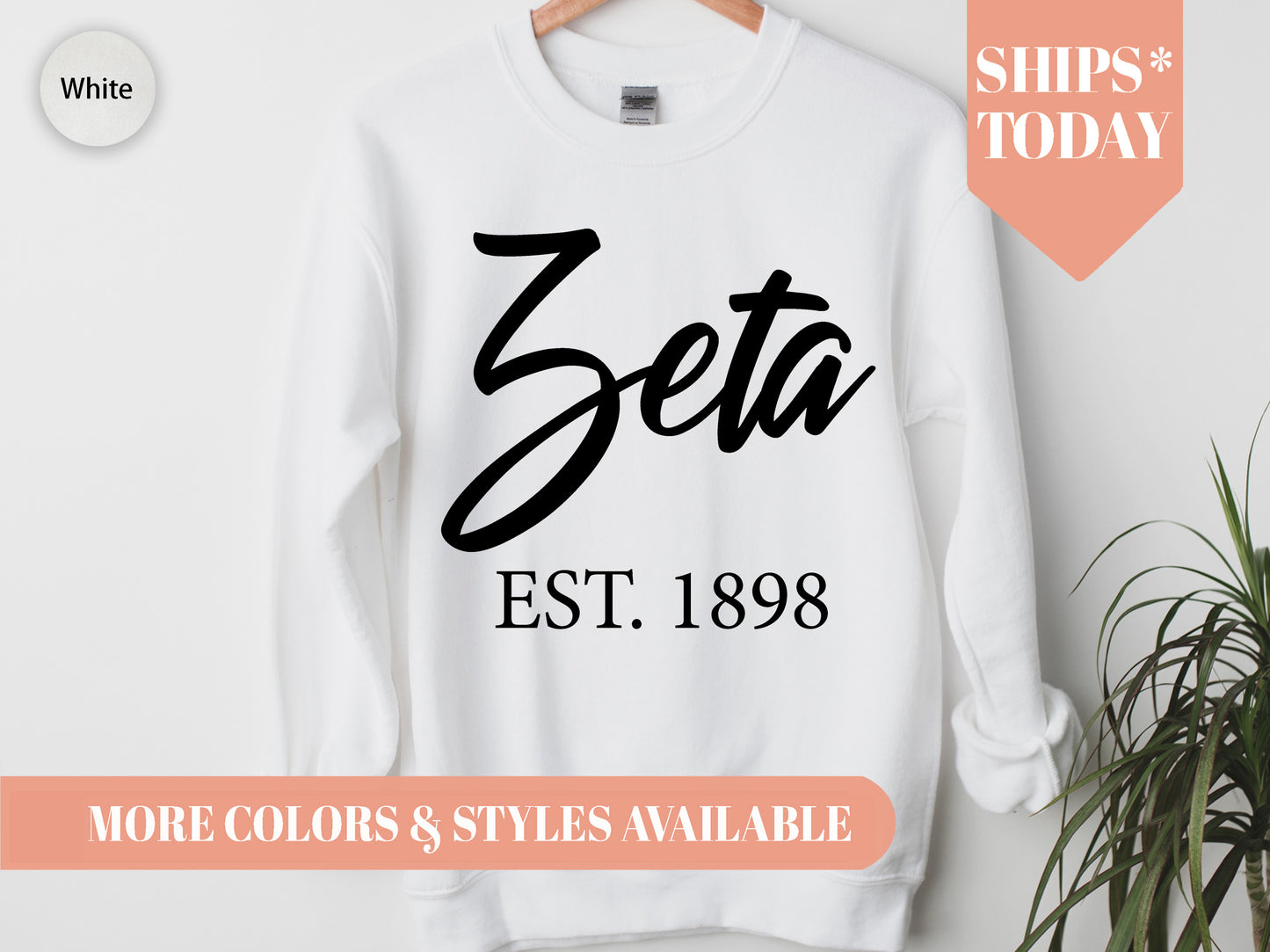 Zeta Tau Alpha Black Flowy Sorority Sweatshirt _ 102g