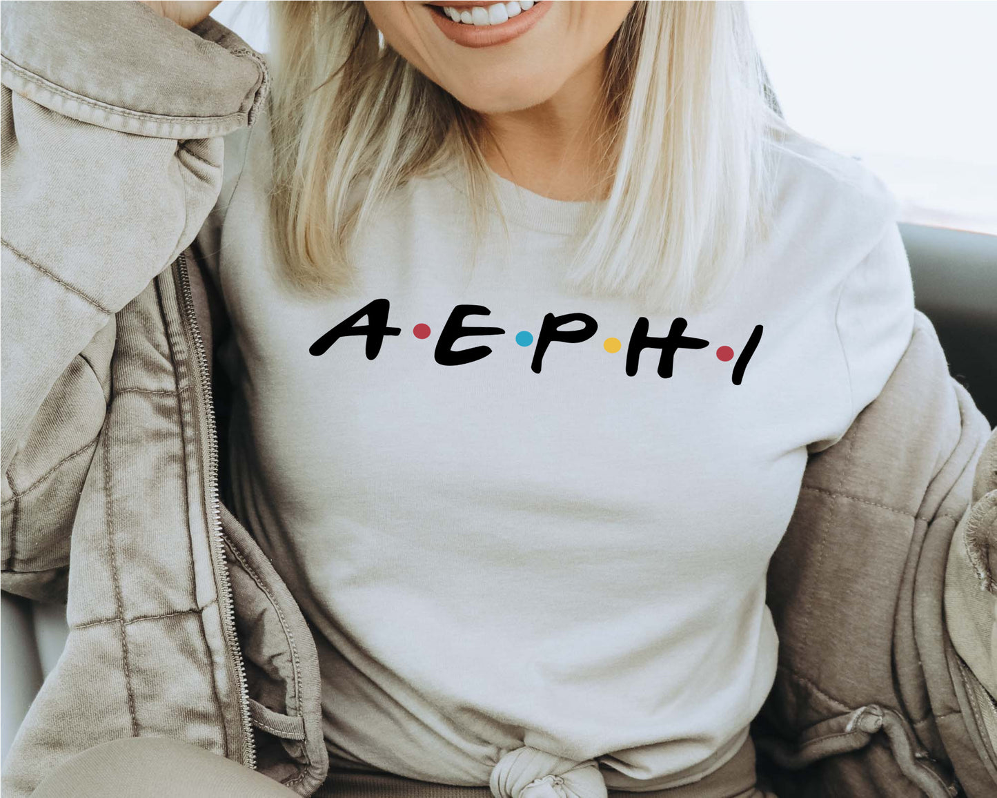 Alpha Epsilon Phi Friends Frenzy Sorority T-shirt _ 30648g