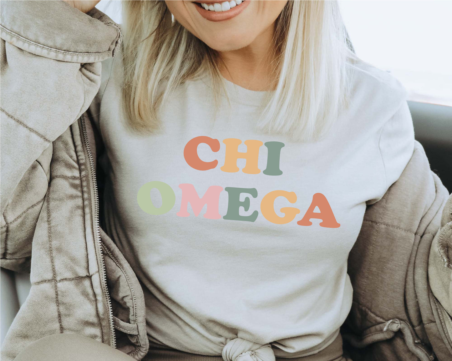 Chi Omega Bright and Proud Sorority T-shirt _ 423g