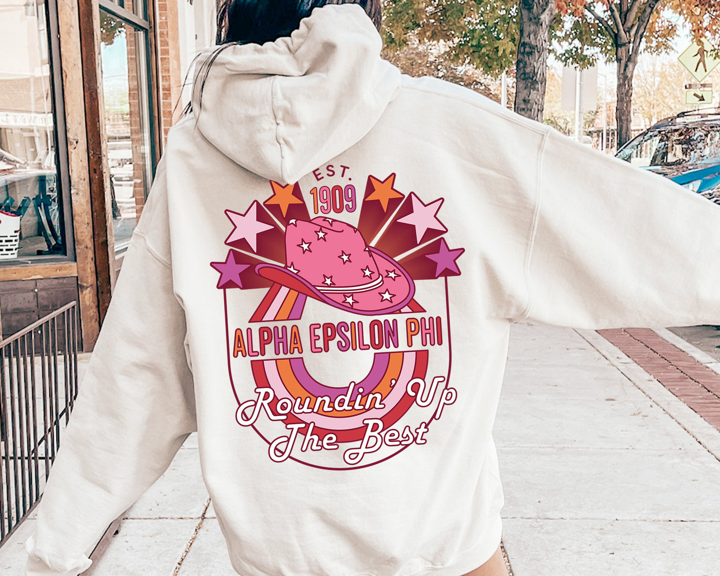 Alpha Epsilon Phi Roundin' up the Best Sorority Hoodie _ 32896g