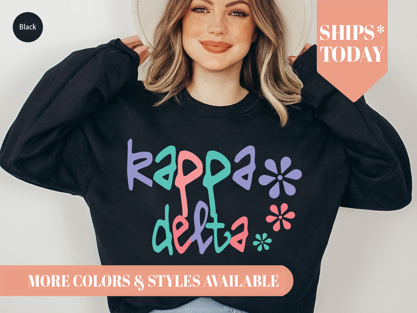 Kappa Delta Colorful Floral Sorority Sweatshirt _ 2619g