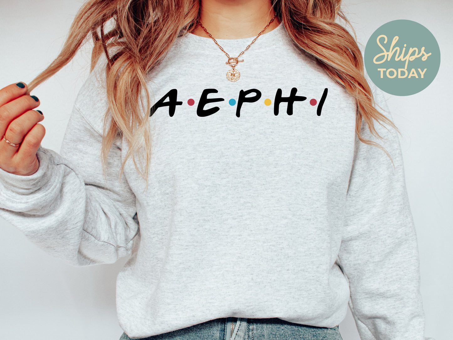 Alpha Epsilon Phi Friends Frenzy Sorority Sweatshirt _ 30648g