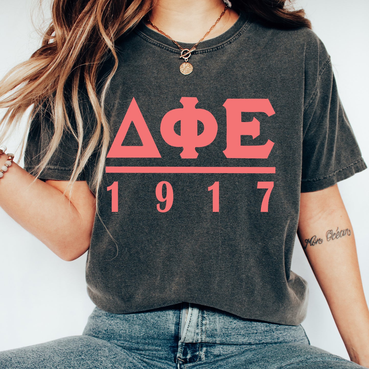 Delta Phi Epsilon Monochromatic Sorority T-shirt _ 30855g
