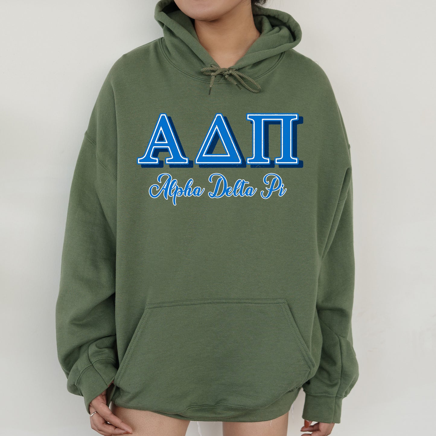 Alpha Delta Pi Greek Colors Sorority Hoodie _ 36070g