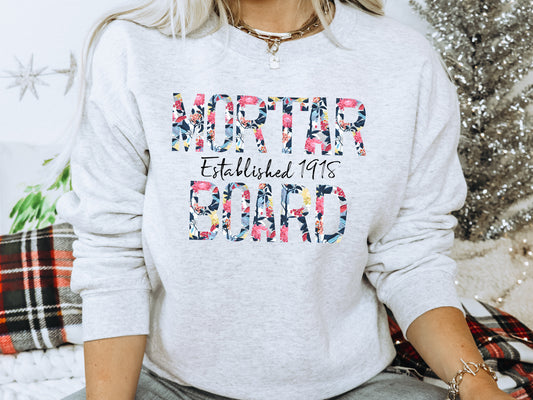 Mortar Board Floral Block Sorority Sweatshirt _ 3516g
