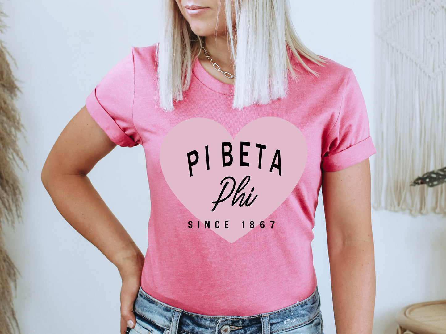 Pi Beta Phi Pretty in Pink Sorority T-shirt _ 460g