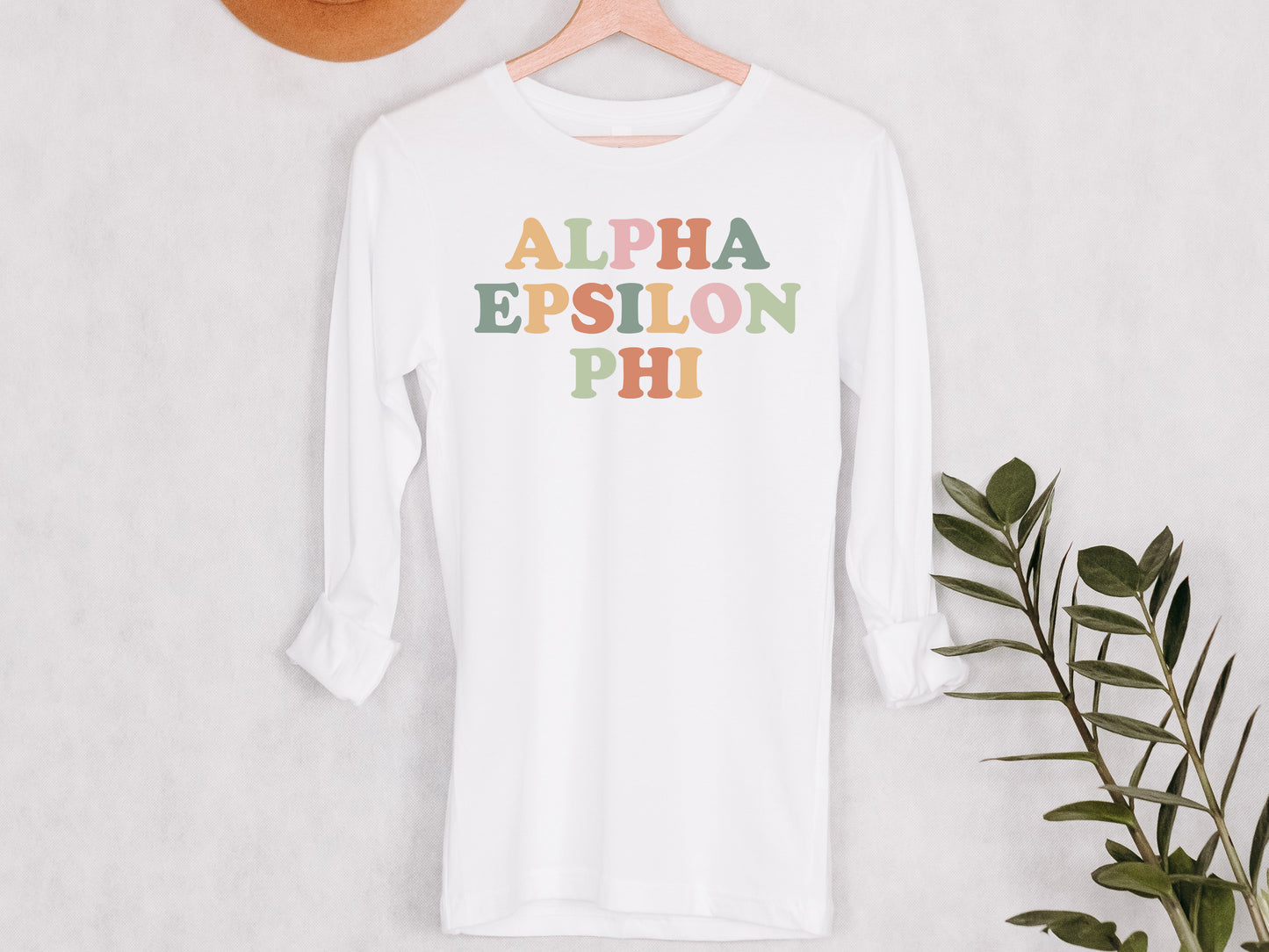 Alpha Epsilon Phi Bright and Proud Sorority Long Sleeve T-shirt _ 416g