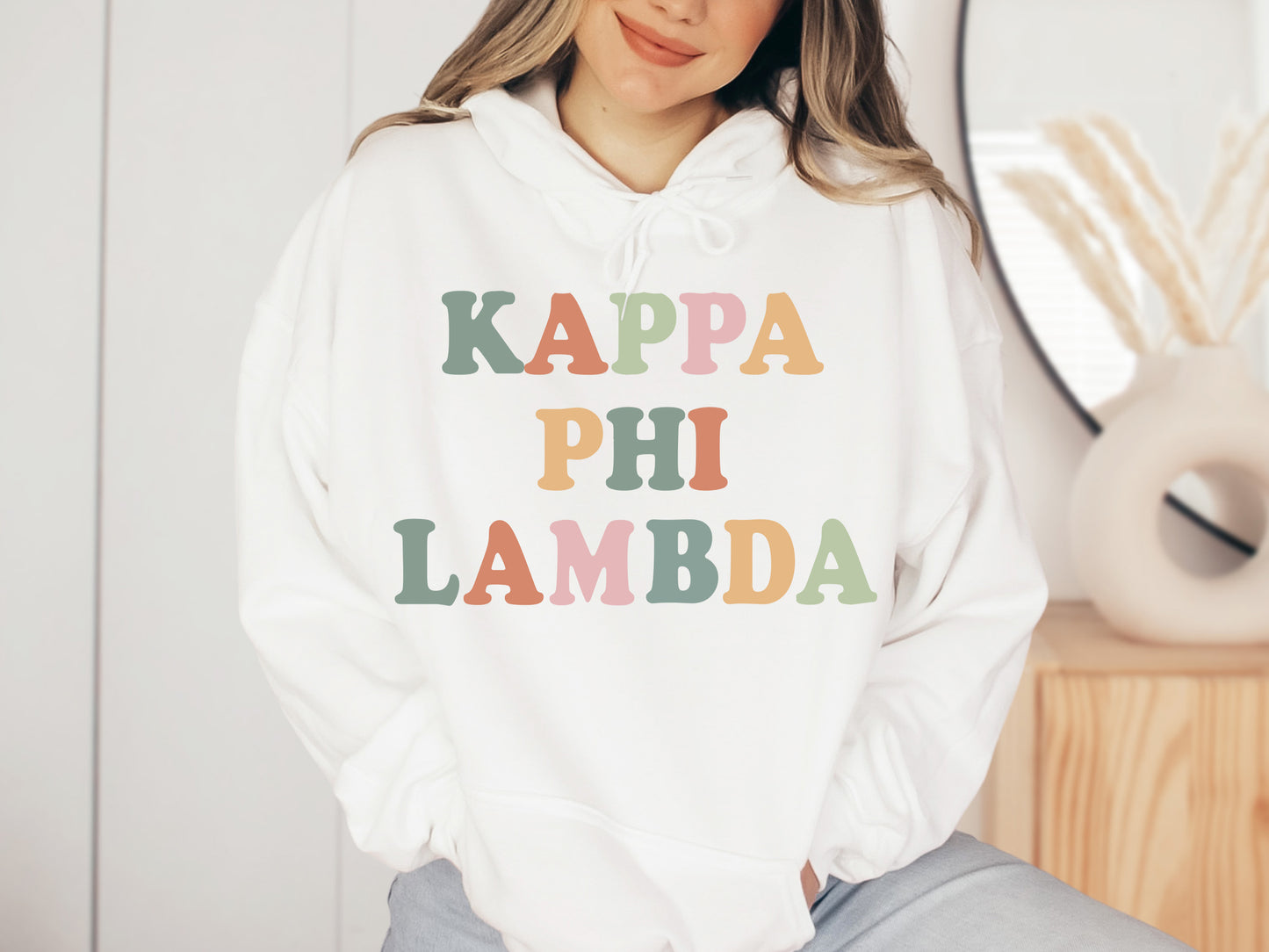 Kappa Phi Lambda Bright and Colorful Sorority Hoodie _ 3474g