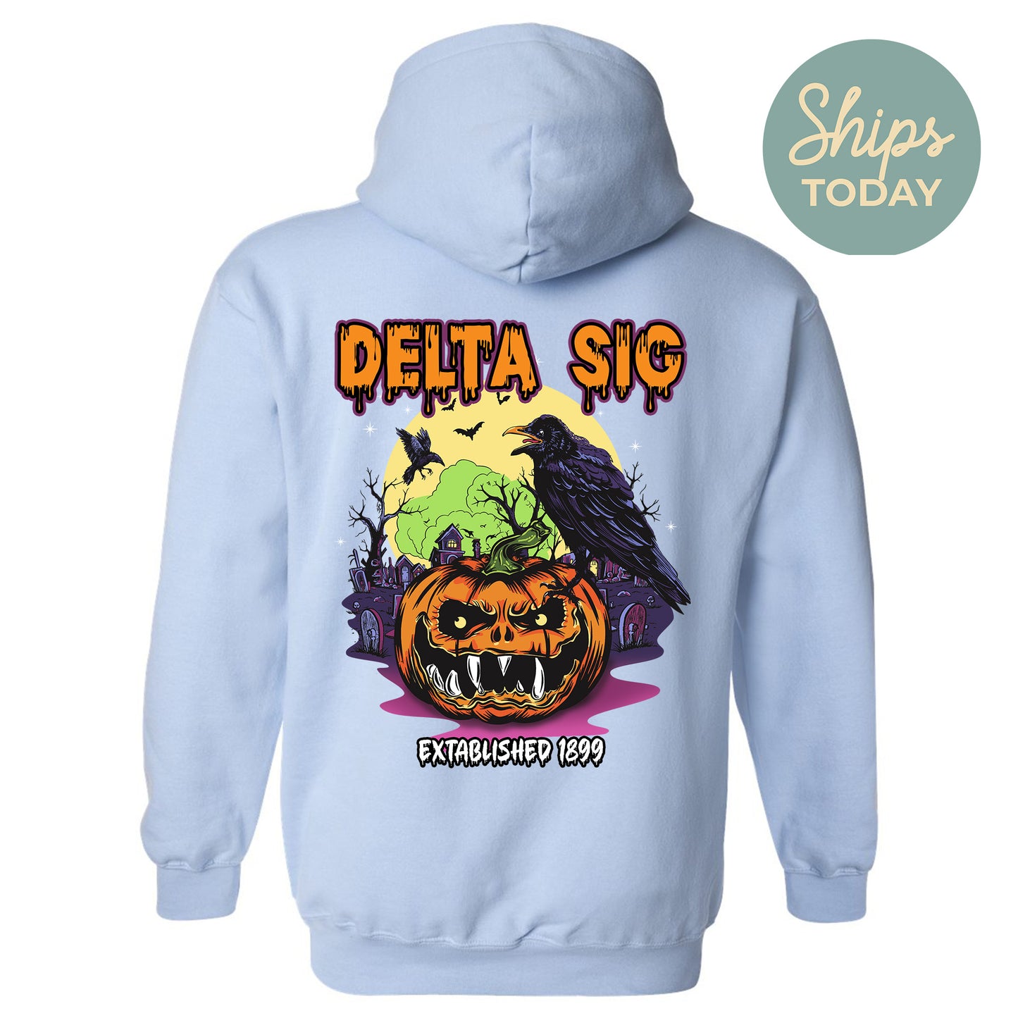 Delta Sigma Phi Halloween Bats Fraternity Hoodie _ 36259g