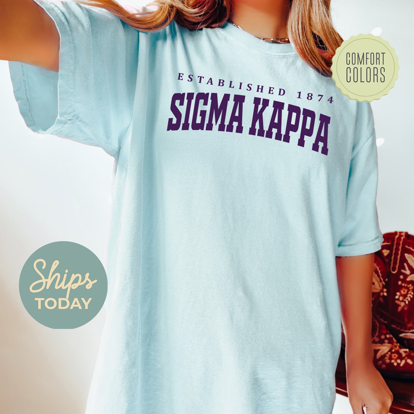 Sigma Kappa Bold Letters Comfort Colors Sorority T-shirt _ 35142g