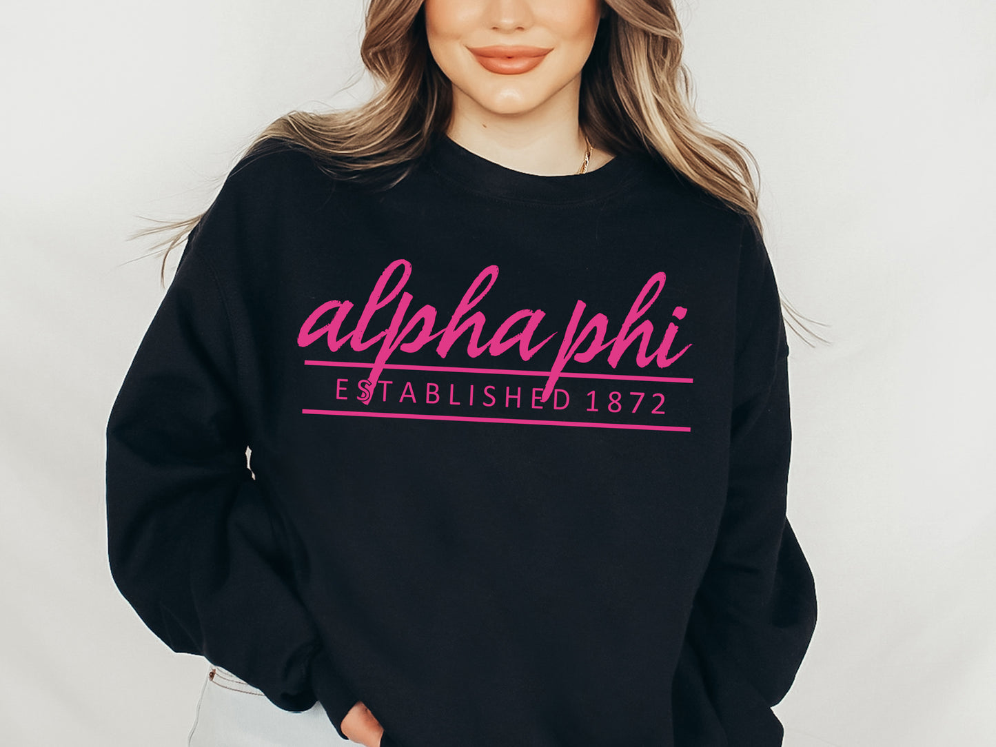 Alpha Phi All Pink Sorority Sweatshirt _ 757g