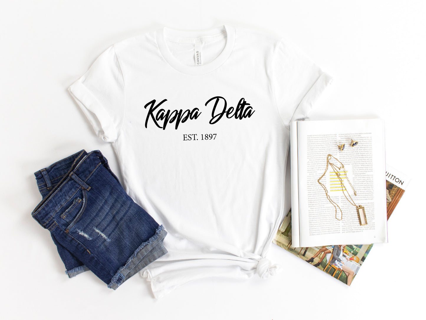 Kappa Delta Black Flowy Sorority T-shirt _ 93g