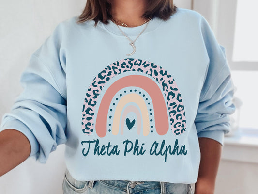 Theta Phi Alpha Greek Rainbow Sorority Sweatshirt _ 2757g
