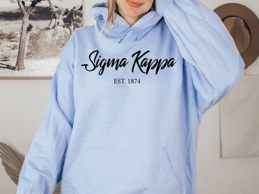 Sigma Kappa Black Flowy Sorority Hoodie _ 99g