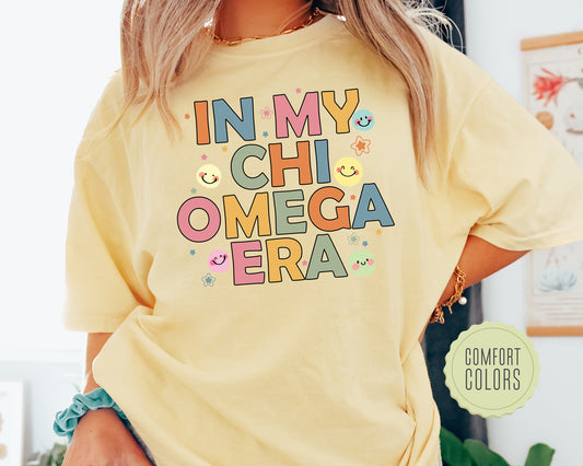 Chi Omega Sorority Era Comfort Colors Sorority T-shirt _ 35446g