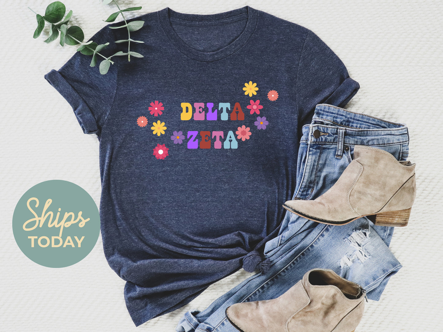 Delta Zeta Splash of Color Sorority T-shirt _ 3188g