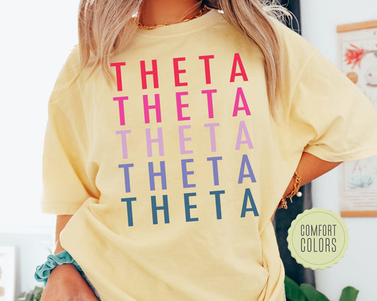 Kappa Alpha Theta Bright and Stacked Comfort Colors Sorority T-shirt _ 15g