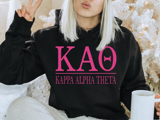 Kappa Alpha Theta Loud Letters Sorority Hoodie _ 481g