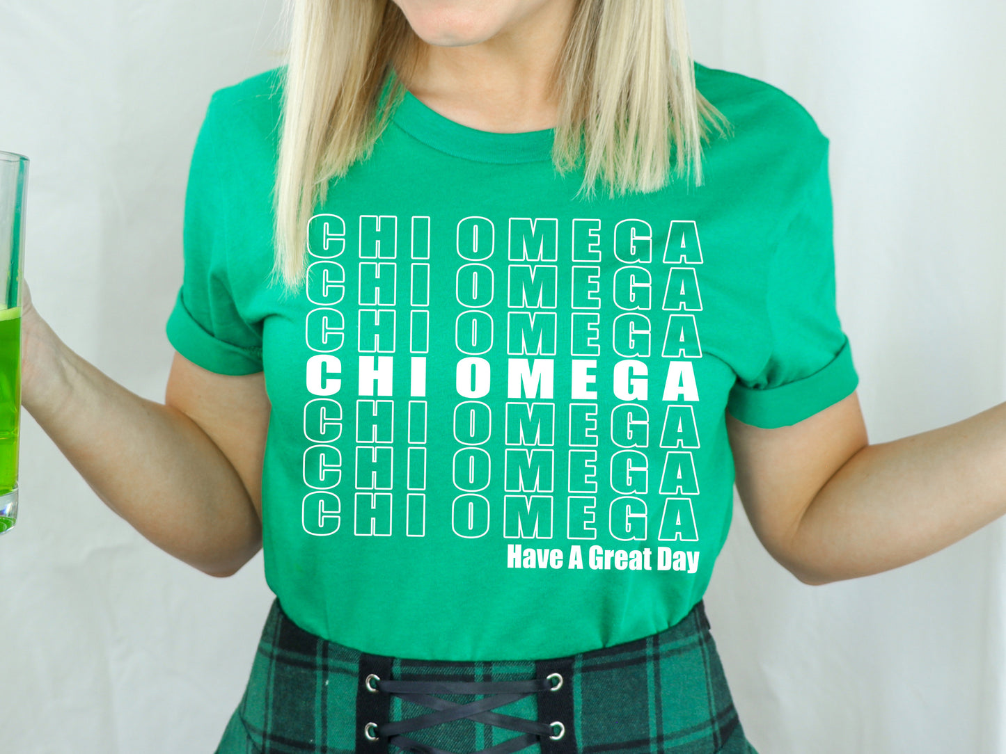 Chi Omega Have a Great Day Sorority T-shirt _ 2117g