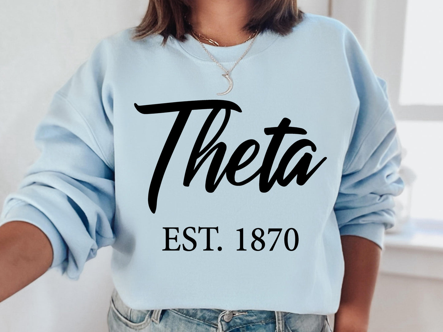 Kappa Alpha Theta Black Flowy Sorority Sweatshirt _ 92g