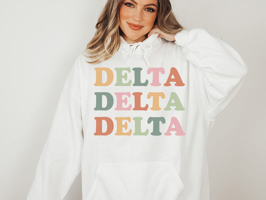 Delta Delta Delta Bright and Proud Sorority Hoodie _ 424g