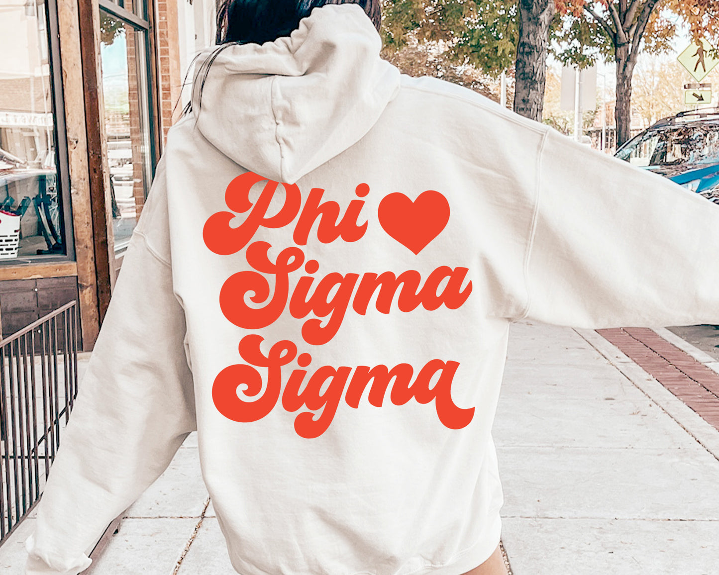 Phi Sigma Sigma Red Heart Sorority Hoodie _ 33365g