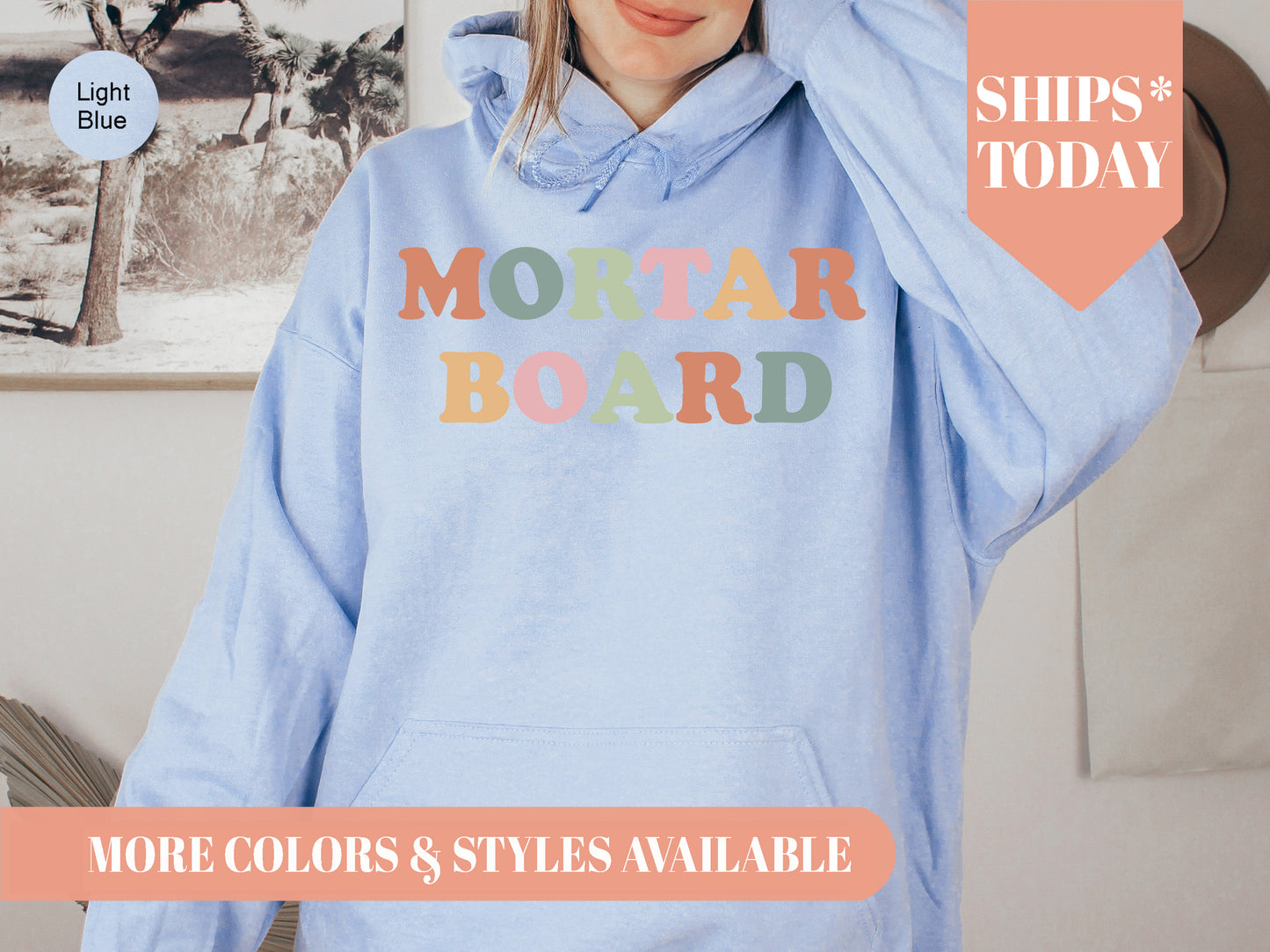 Mortar Board Bright and Colorful Sorority Hoodie _ 3475g
