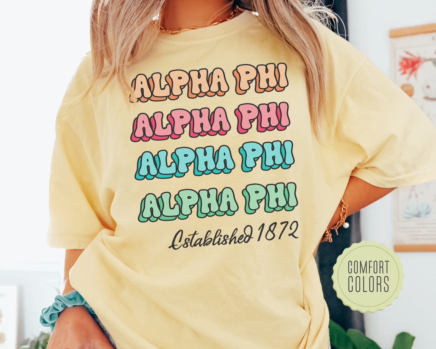 Alpha Phi Lucy Comfort Colors Sorority T-shirt _ 263g