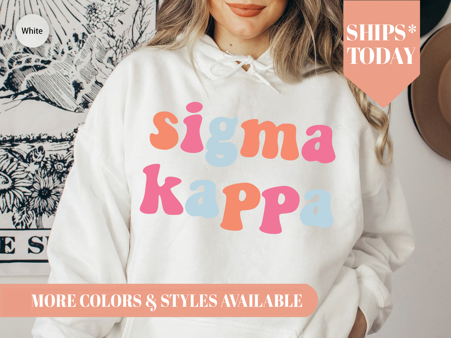 Sigma Kappa Vividly Vibrant Sorority Hoodie _ 3171g
