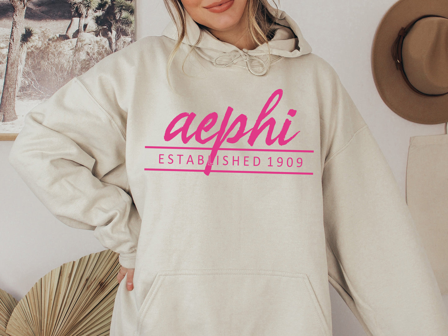 Alpha Epsilon Phi All Pink Sorority Hoodie _ 754g