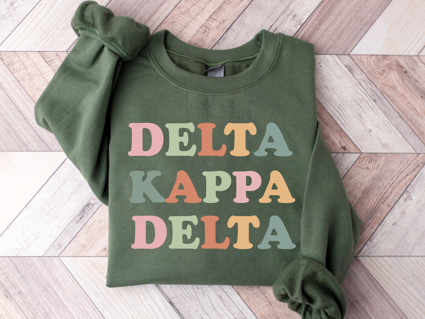 Delta Kappa Delta Bright and Colorful Sorority Sweatshirt _ 3470g