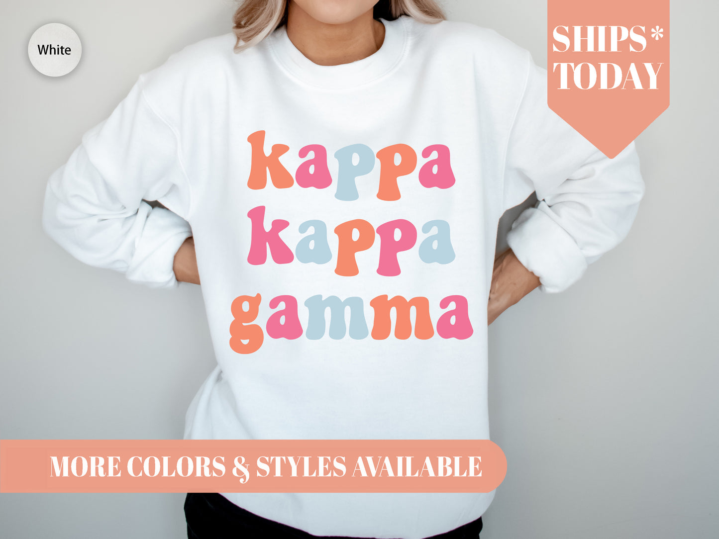 Kappa Kappa Gamma Vividly Vibrant Sorority Sweatshirt _ 3166g