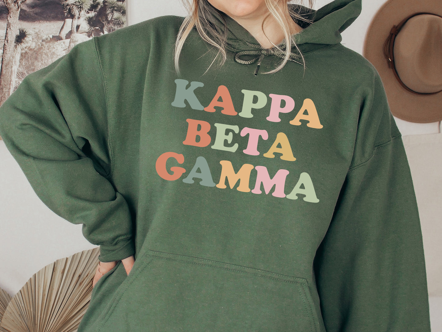 Kappa Beta Gamma Bright and Colorful Sorority Hoodie _ 3472g