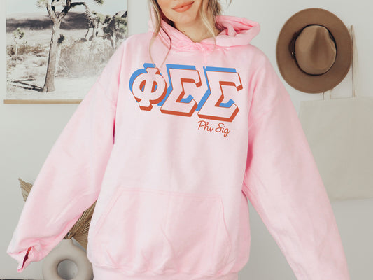 Phi Sigma Sigma American Colored Sorority Hoodie _ 45g