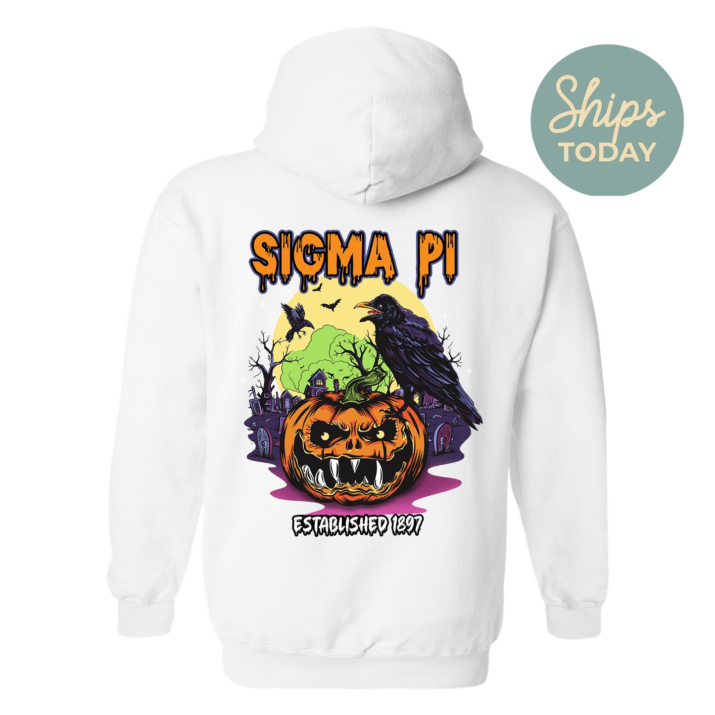 Sigma Pi Halloween Bats Fraternity Hoodie _ 36277g