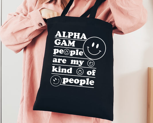 Alpha Gamma Delta My Kind of People Sorority Tote Bag _ 34759g