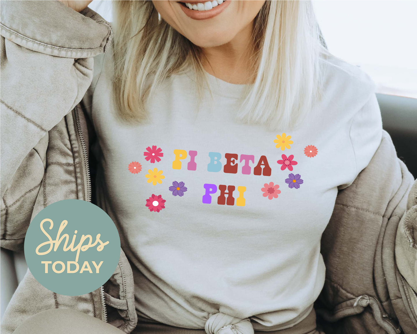 Pi Beta Phi Splash of Color Sorority T-shirt_ 3195g