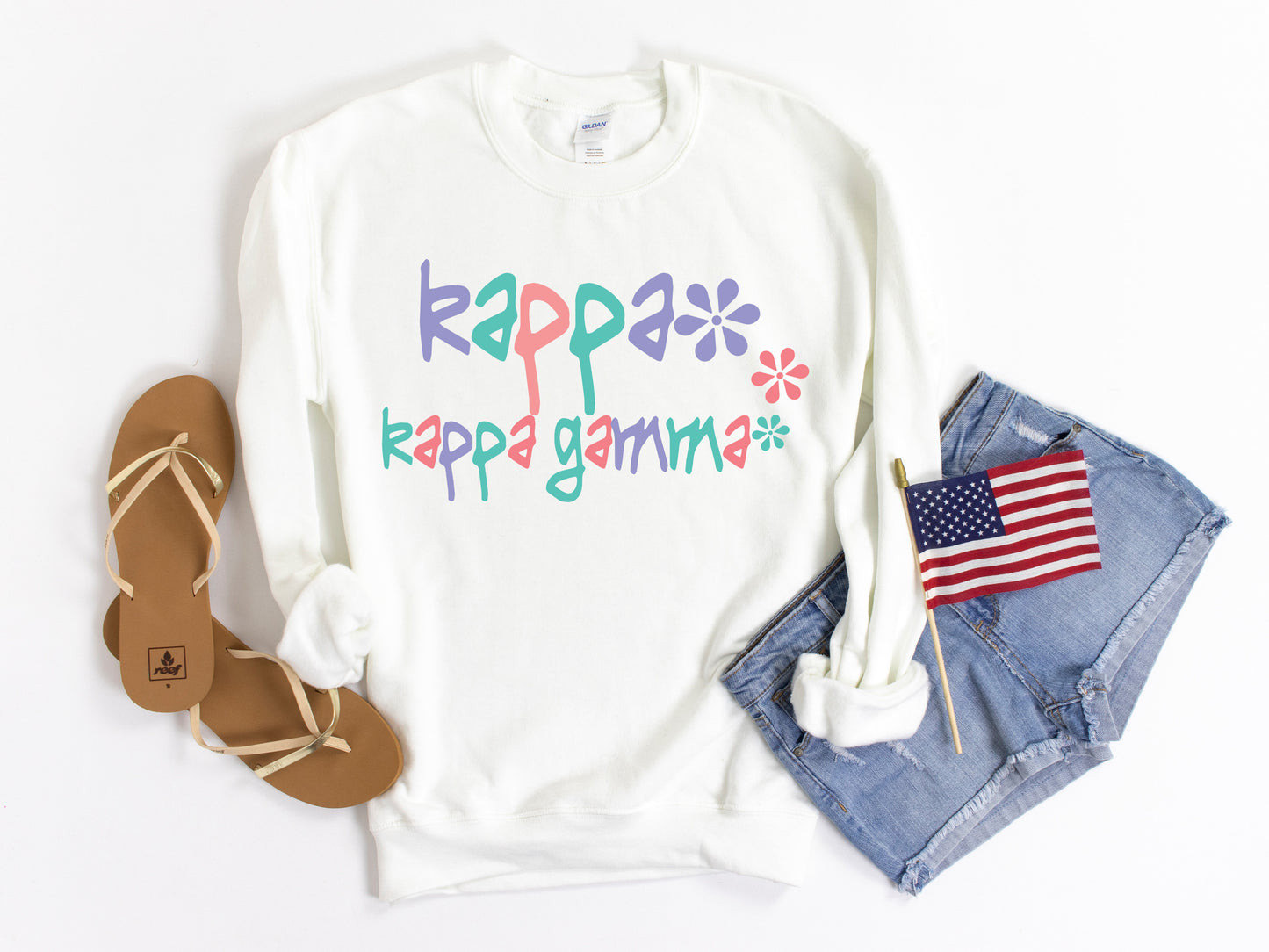 Kappa Kappa Gamma Colorful Floral Sorority Sweatshirt _ 2620g
