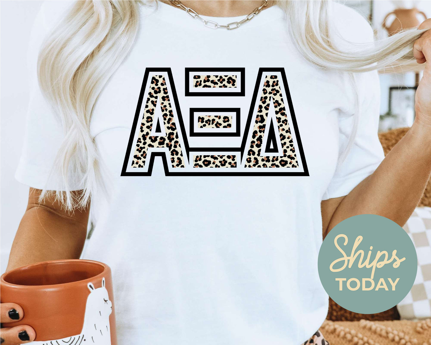 Alpha Xi Delta Safari Style Letters Sorority T-shirt _ 30443g