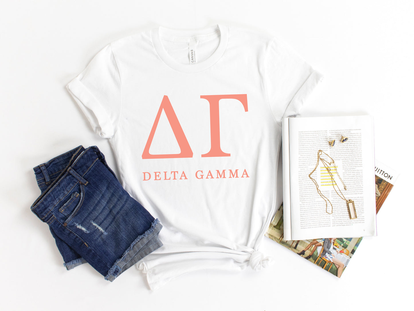 Delta Gamma Pink Personality Sorority T-shirt _ 659g