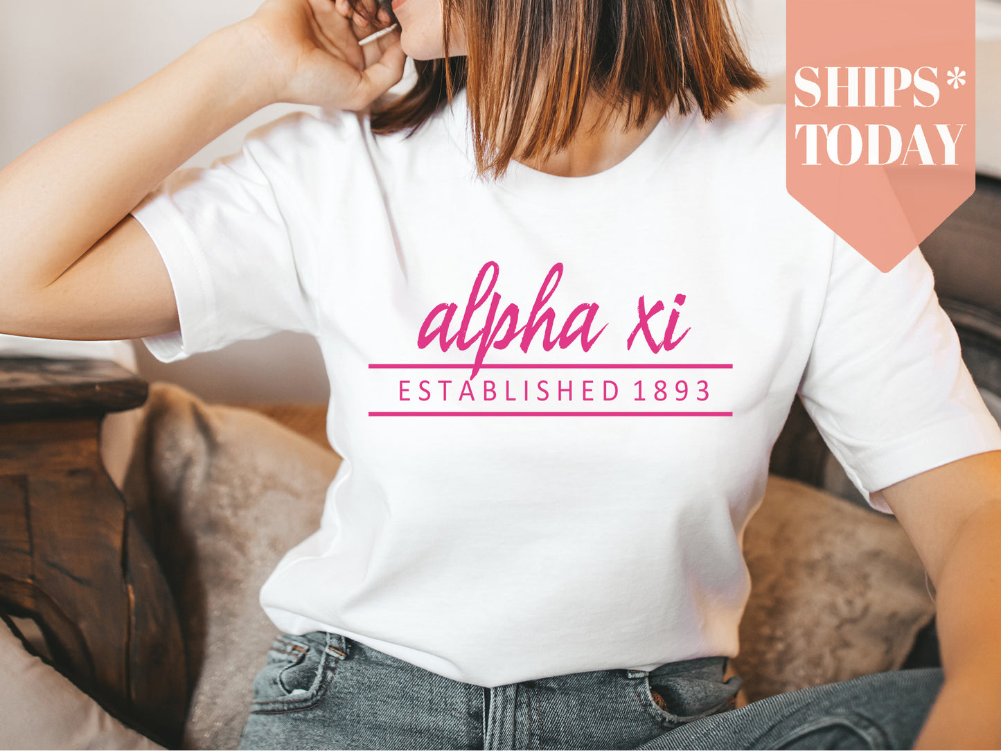 Alpha Xi Delta All Pink Sorority T-shirt _  760g