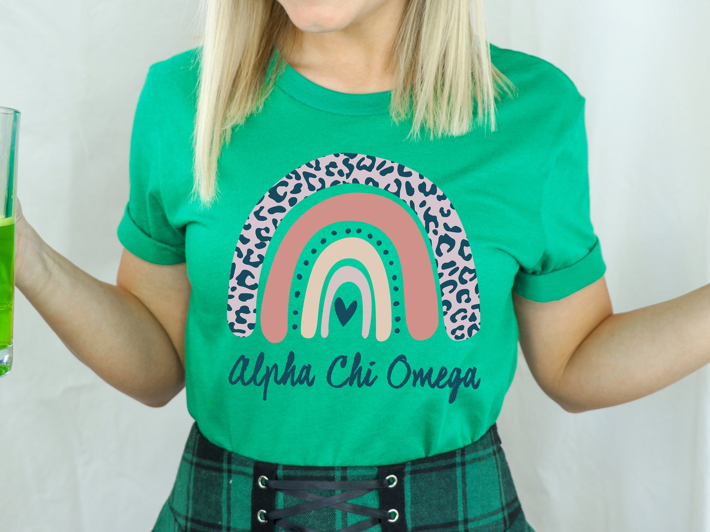 Alpha Chi Omega Greek Rainbow Sorority T-shirt _ 2733g
