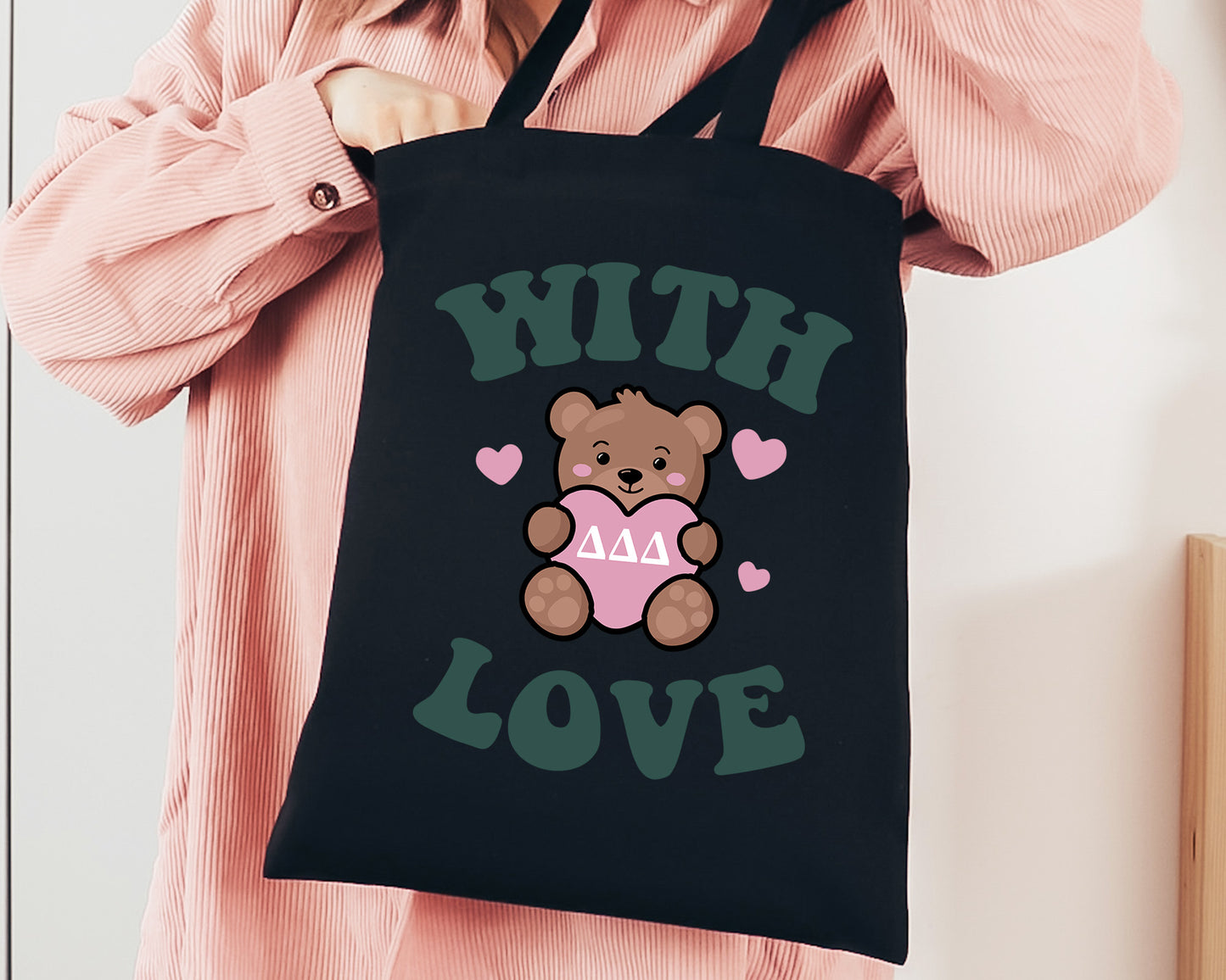 Delta Delta Delta With Love Sorority Tote Bag _ 34266g