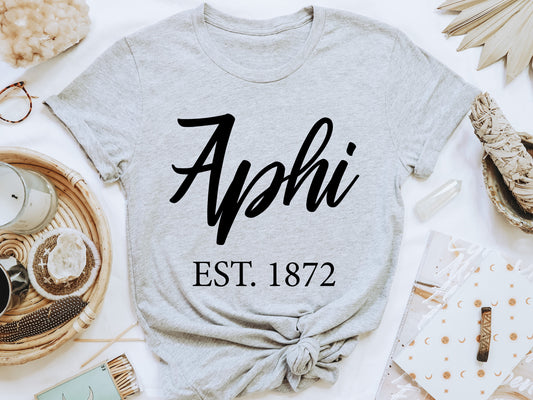 Alpha Phi Black Flowy Sorority T-shirt _ 82g