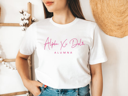 Alpha Xi Delta Simple and Sweet Alumna Sorority T-shirt _ 500g