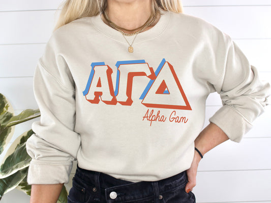 Alpha Gamma Delta American Colored Sorority Sweatshirt _ 29g