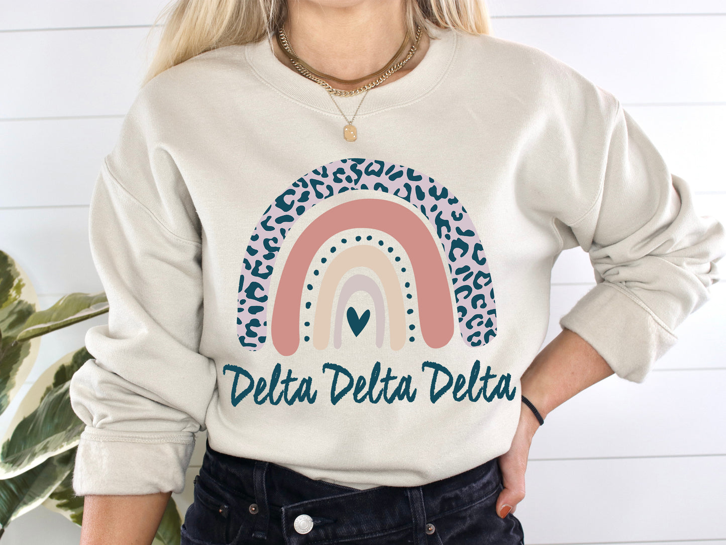 Delta Delta Delta Greek Rainbow Sorority Sweatshirt _ 2743g