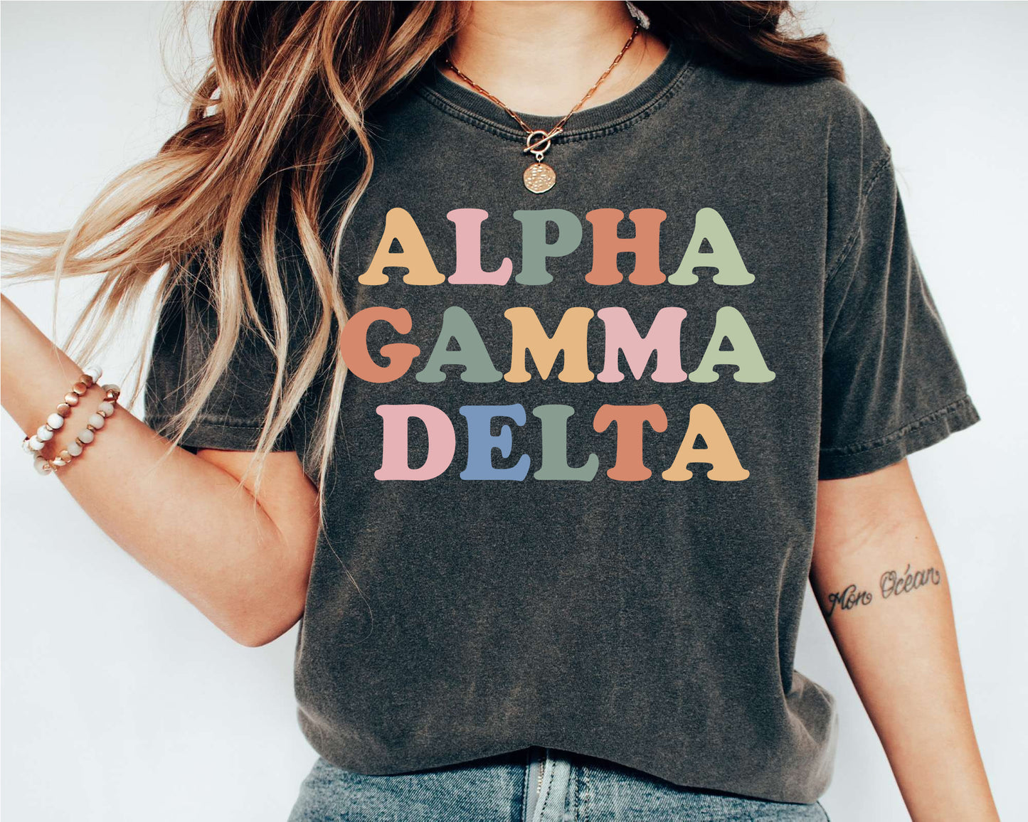 Alpha Gamma Delta Bright and Proud Sorority T-shirt _ 417g