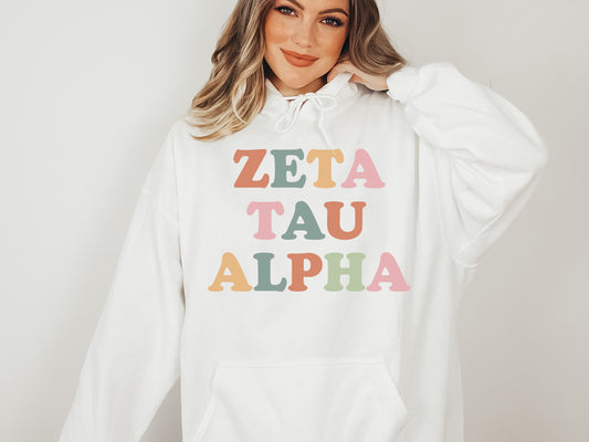 Zeta Tau Alpha Bright and Proud Sorority Hoodie _ 439g