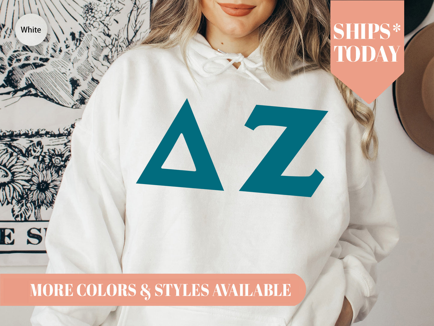 Delta Zeta Back to the Basics Sorority Hoodie _ 635g